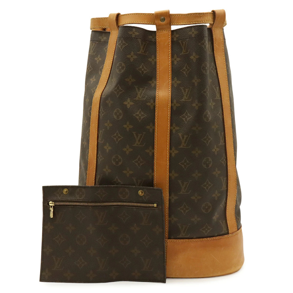 Louis Vuitton Monogram Randonee Hobo Shoulder Bag Shoulder Canvas Leather Brown